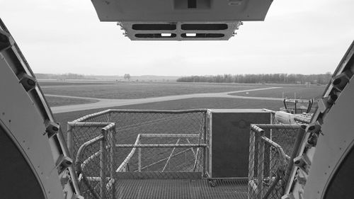 Railings against the airport field