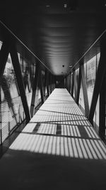 View of empty footbridge