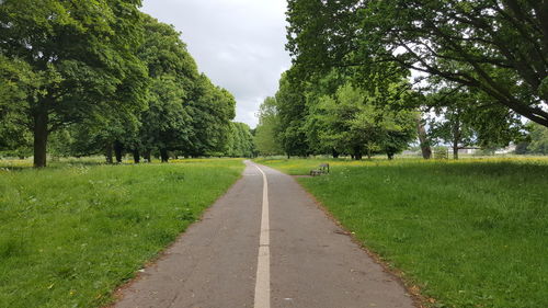 Road passing through field