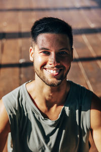 Portrait of smiling man at wellness resort