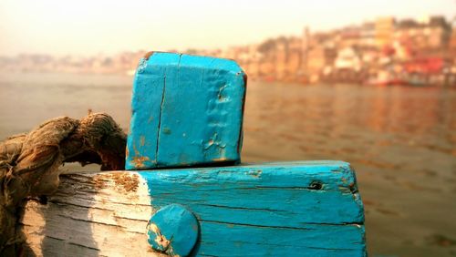 Cropped image of boat in ganges river