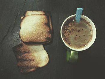 Directly above shot of coffee on table