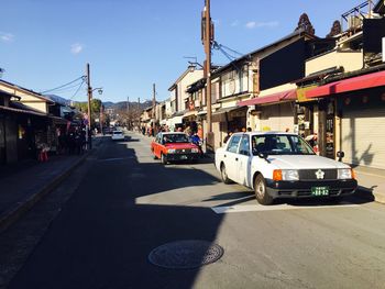 Cars on city street