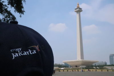 Low angle view of monument against sky