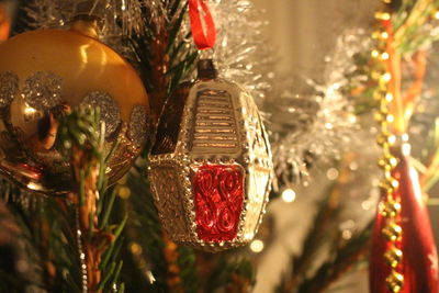 Close-up of red christmas tree