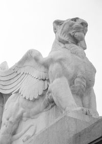 Low angle view of statue against clear sky