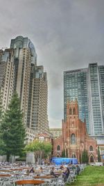 Panoramic view of cityscape against sky