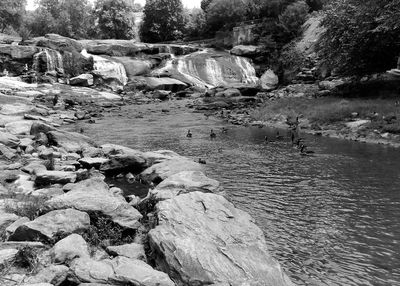 Rock formations in water