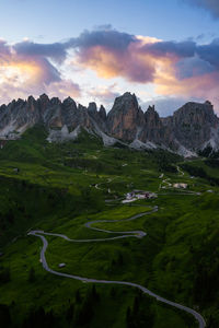 Scenic view of landscape against sky during sunset