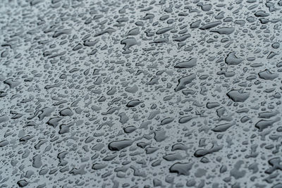 Full frame shot of raindrops on glass window