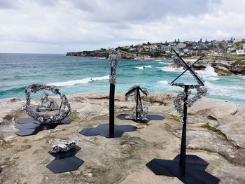 Scenic view of beach against sky