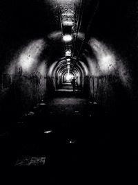 Empty illuminated tunnel