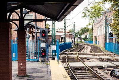 Railroad tracks against sky