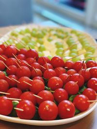 Close-up of cherries in bowl