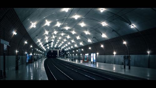 Railroad track passing through tunnel