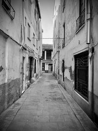 Narrow alley amidst buildings in city