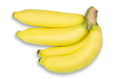 Close-up of bananas against white background