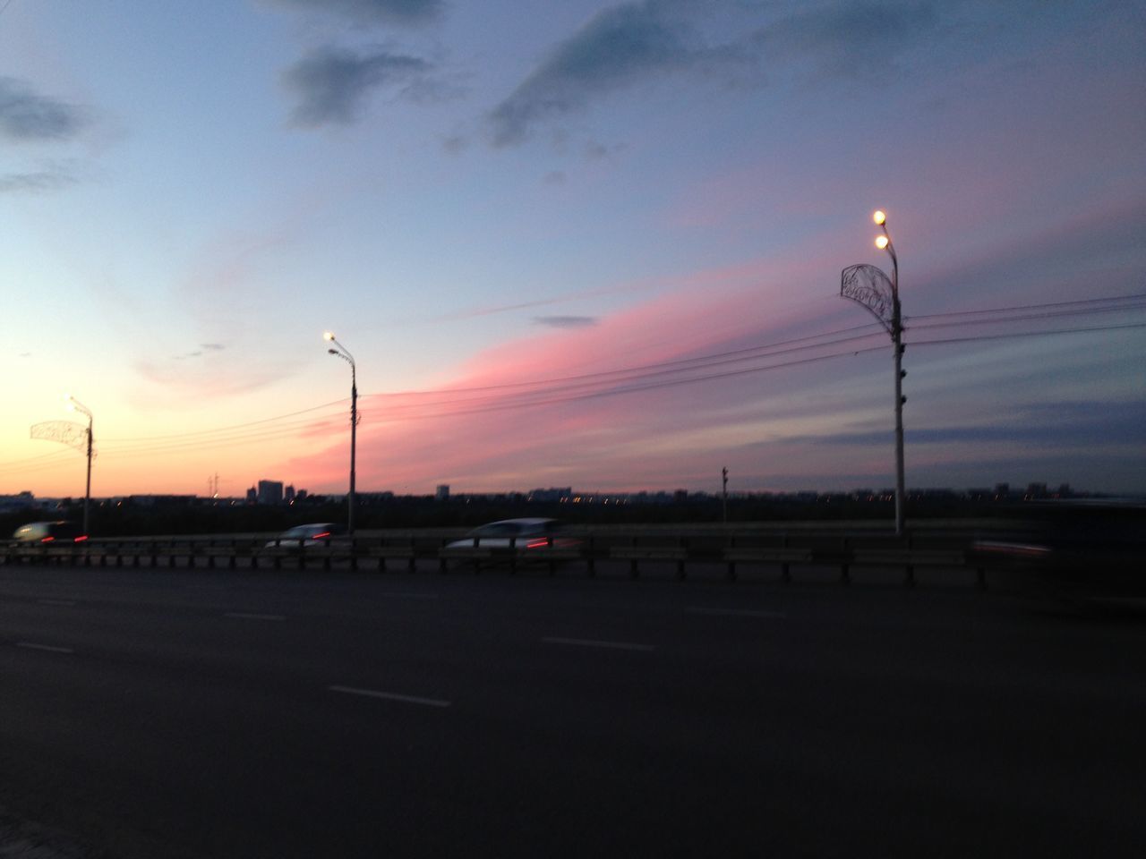 STREET LIGHTS AT SUNSET