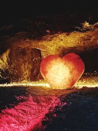 Close-up of heart shape on rock