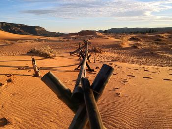 Scenic view of desert against sky