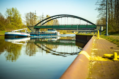 Bridge over river against sky