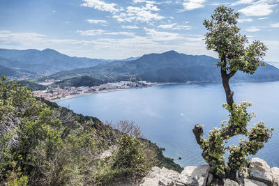 Panoramic aerial view of riva trigoso from punta manara