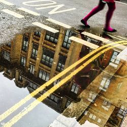 Woman standing in city