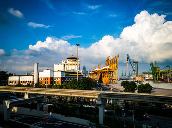 Panoramic view of cityscape against sky