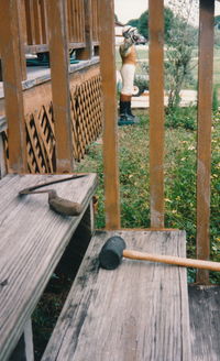 Close-up of wooden door