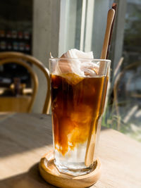 Close-up of coffee on table