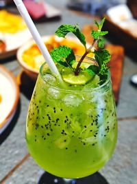 Close-up of drink on table