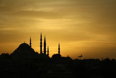 Silhouette of temple during sunset