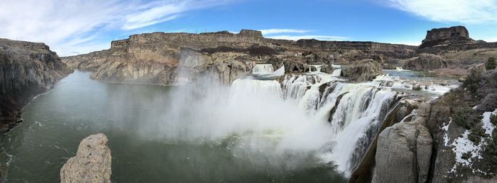 Panoramic view of waterfall