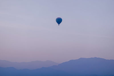 Low angle view of hot air balloon against sky