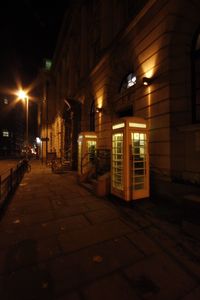 Illuminated building at night