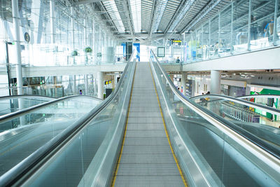 High angle view of escalator