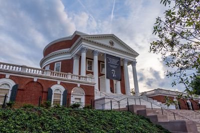 Low angle view of historic building against sky