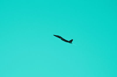 Low angle view of bird flying in sky