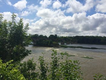 Scenic view of river against sky
