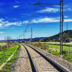 Railroad tracks against sky