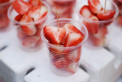 High angle view of cocktail in glass