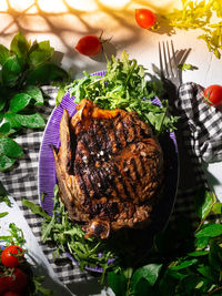 Close-up of food on table