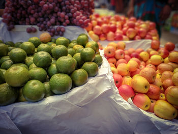 Fruits for sale at market stall