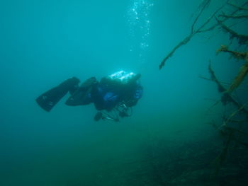 View of person swimming in sea