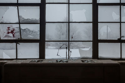 View of window in winter