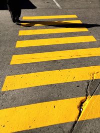 Zebra crossing on road