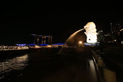 Illuminated city at night