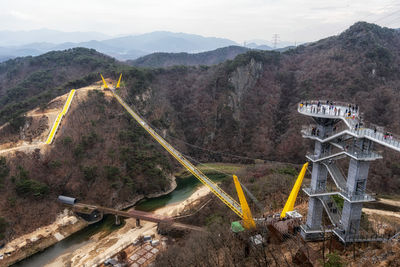 Sogeumsan ulleong bridge in wonju, south korea viewed from the top
