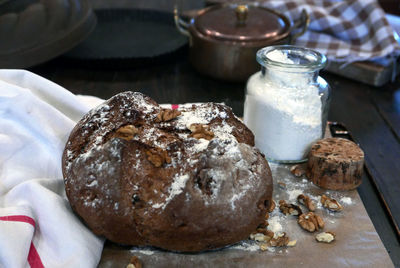 Close-up of bread on table