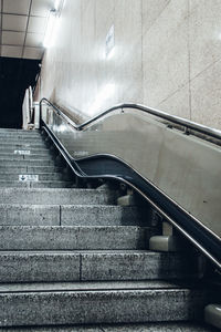 High angle view of stairs in subway